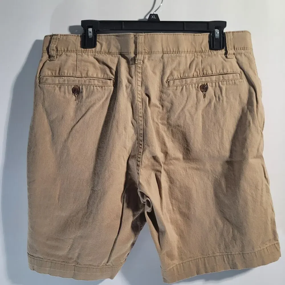 PLUG Men's Khaki Shorts Size 34 Flat Front Casual Chino Shorts